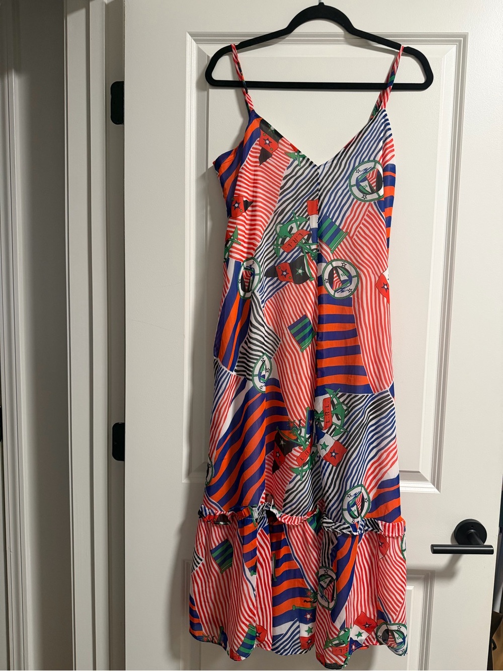 Ralph Lauren georgette nautical midi dress